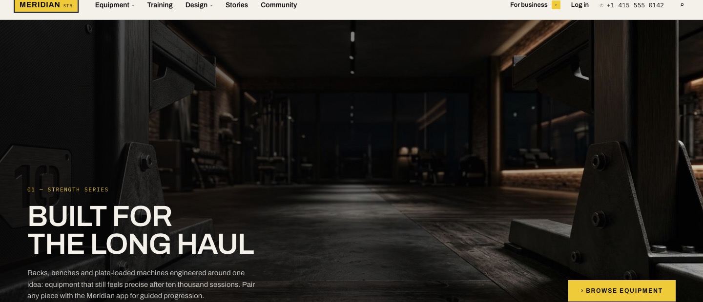 Meridian Strength homepage hero